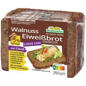 メステマッハー オーガニック ウォールナッツプロテインブロート 250g 有機全粒粉